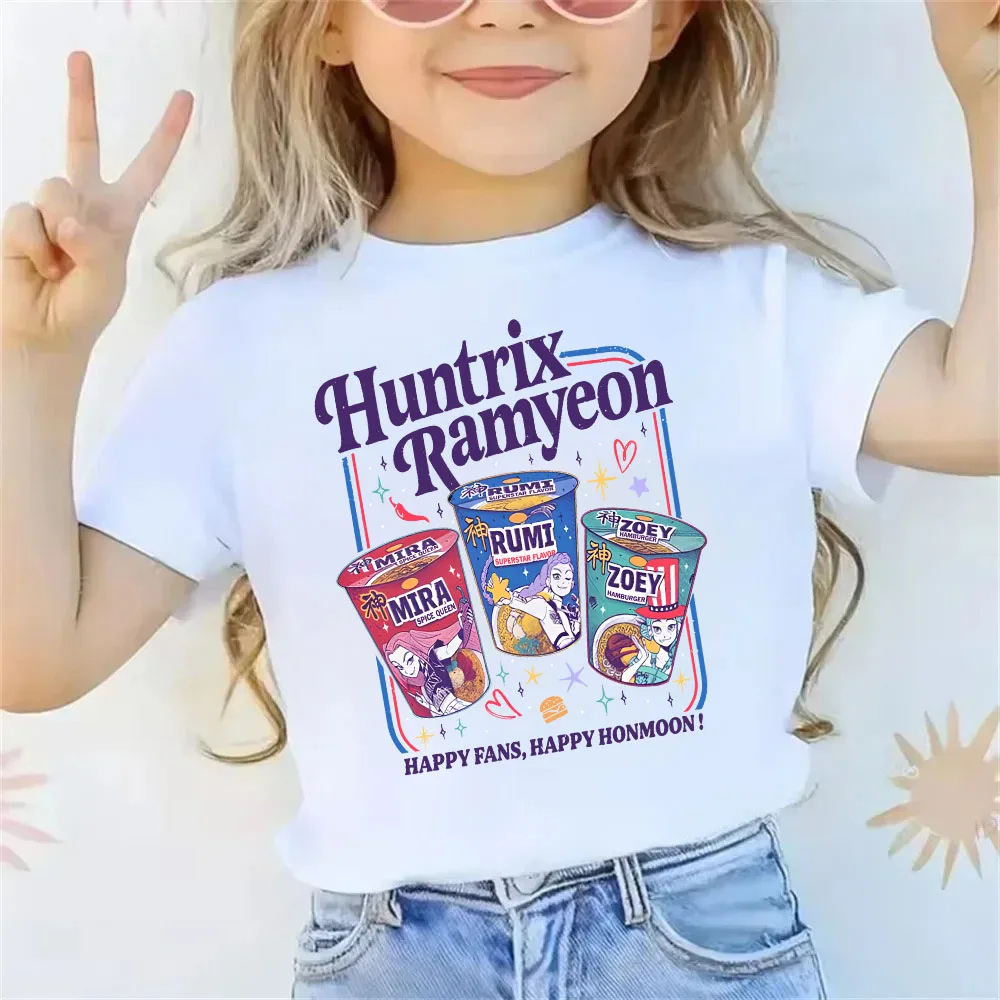 Kpop Demon Hunters imprimer graphique T-shirt été enfants vêtements 2025 film T-shirt filles garçons à manches courtes hauts T-shirt confortable