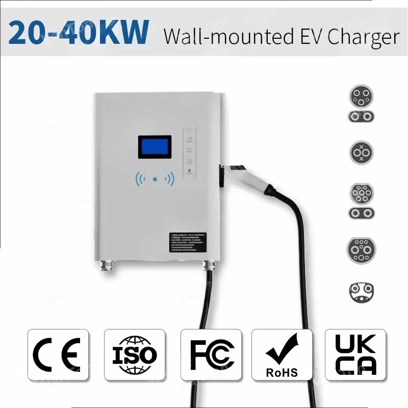 VanTon  New 20KW-40KW DC Wall-Mounted EV Charger Column with Single Station CCS CHAdeMO NACS Wall-Mounted