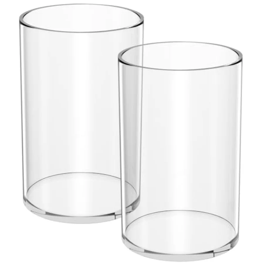 Acrylic Pen Holder 2 Pack, Clear Desktop Pencil Cup Stationery Organizer for Office Desk Accessory -Round