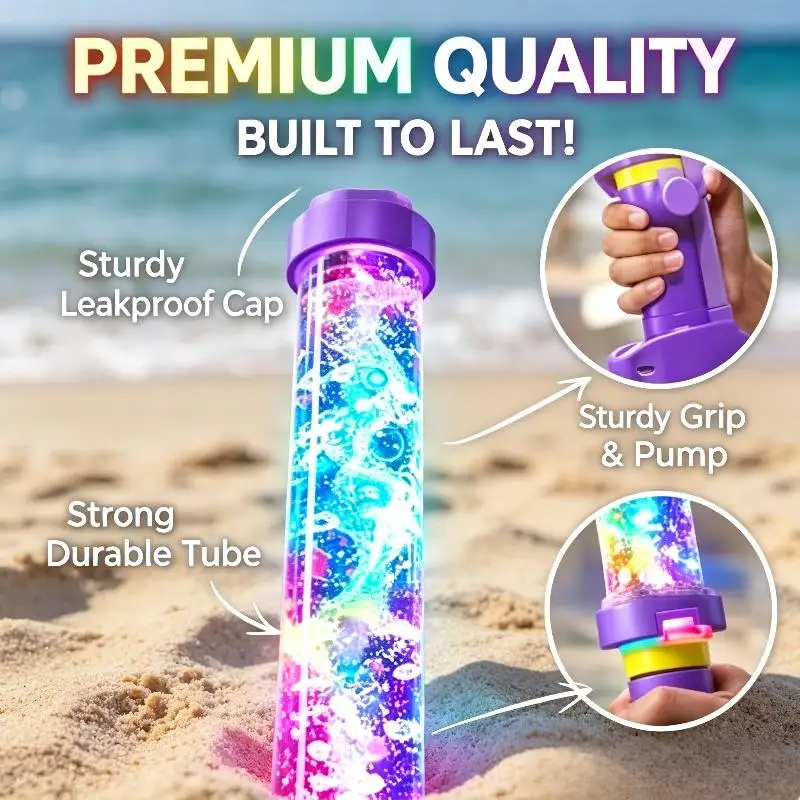 Rainbow LED Light Up Water Blaster Luminous Summer Play Toy For Kids Outdoor Splash Game Beach Party Holiday Present Supply