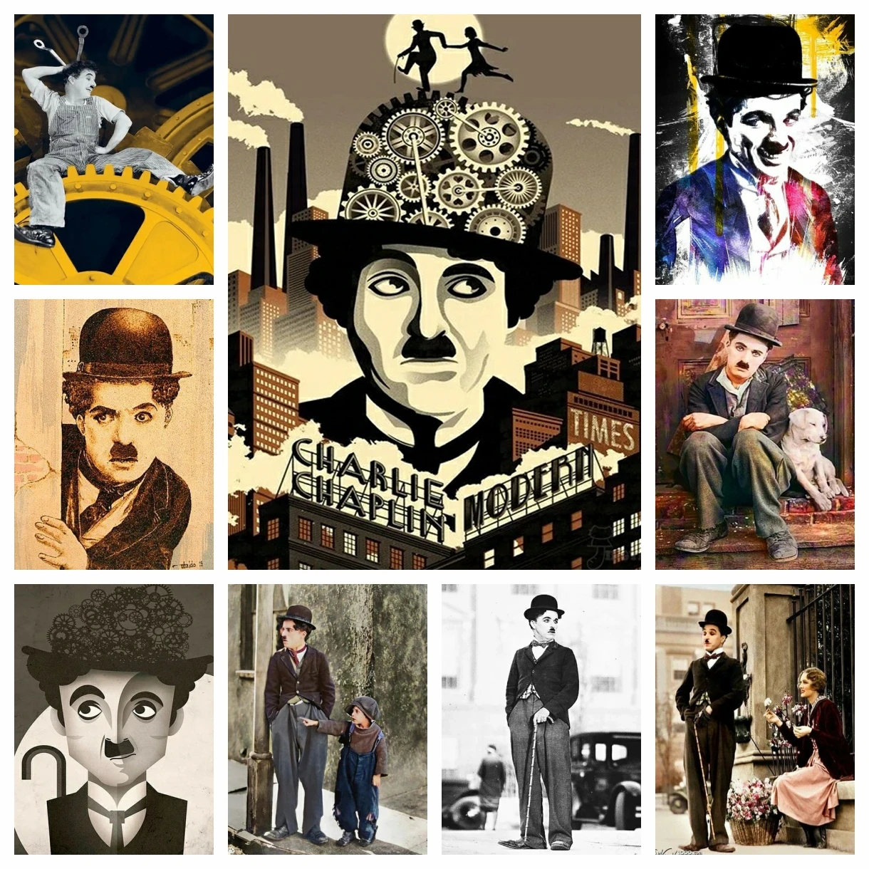 2026 New Charlie Chaplin 5D DIY Diamond Painting Kit Diamond Embroidery Color Oil painting Hand Mosaic art home decor