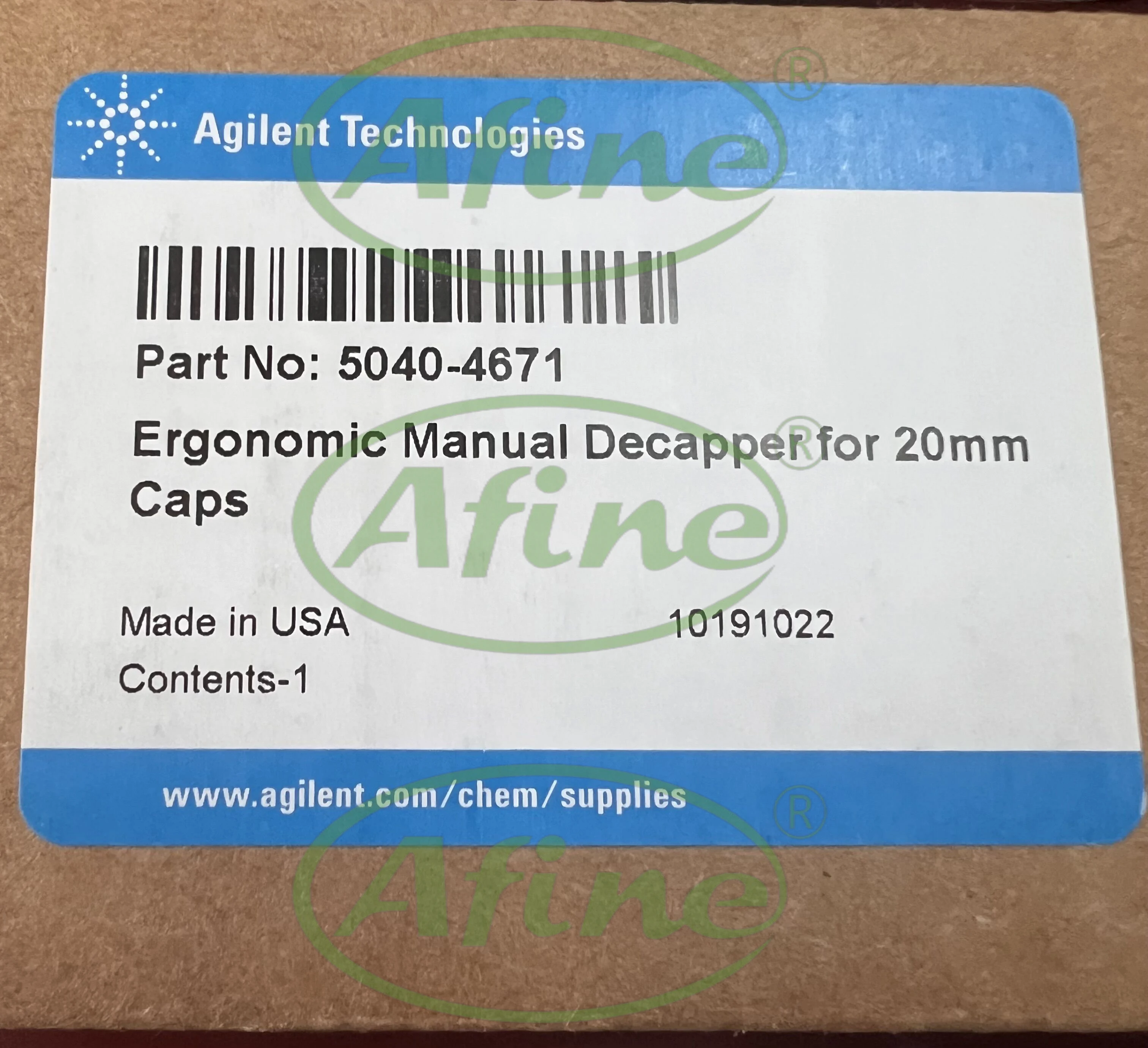 

AFINE Agilent 5040-4671 Manual Crimper & Decapper, for 20 mm Caps