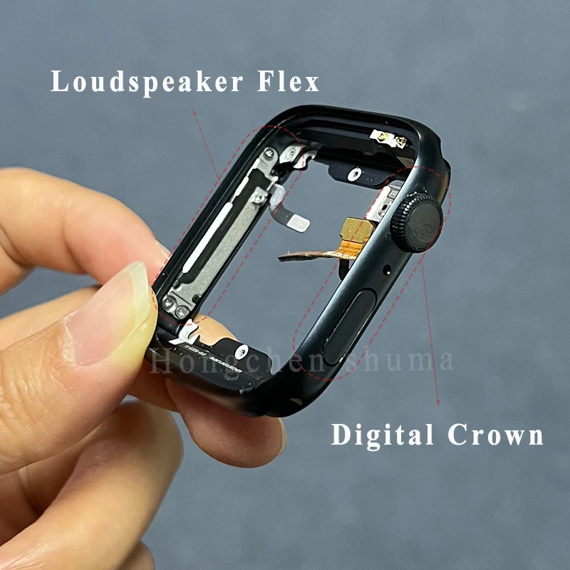 Middle Frame For Apple Watch SERIES 7 41 45MM Side Roller Home Button Digital Crown Speaker Flex Aluminum Body Plate Replacement