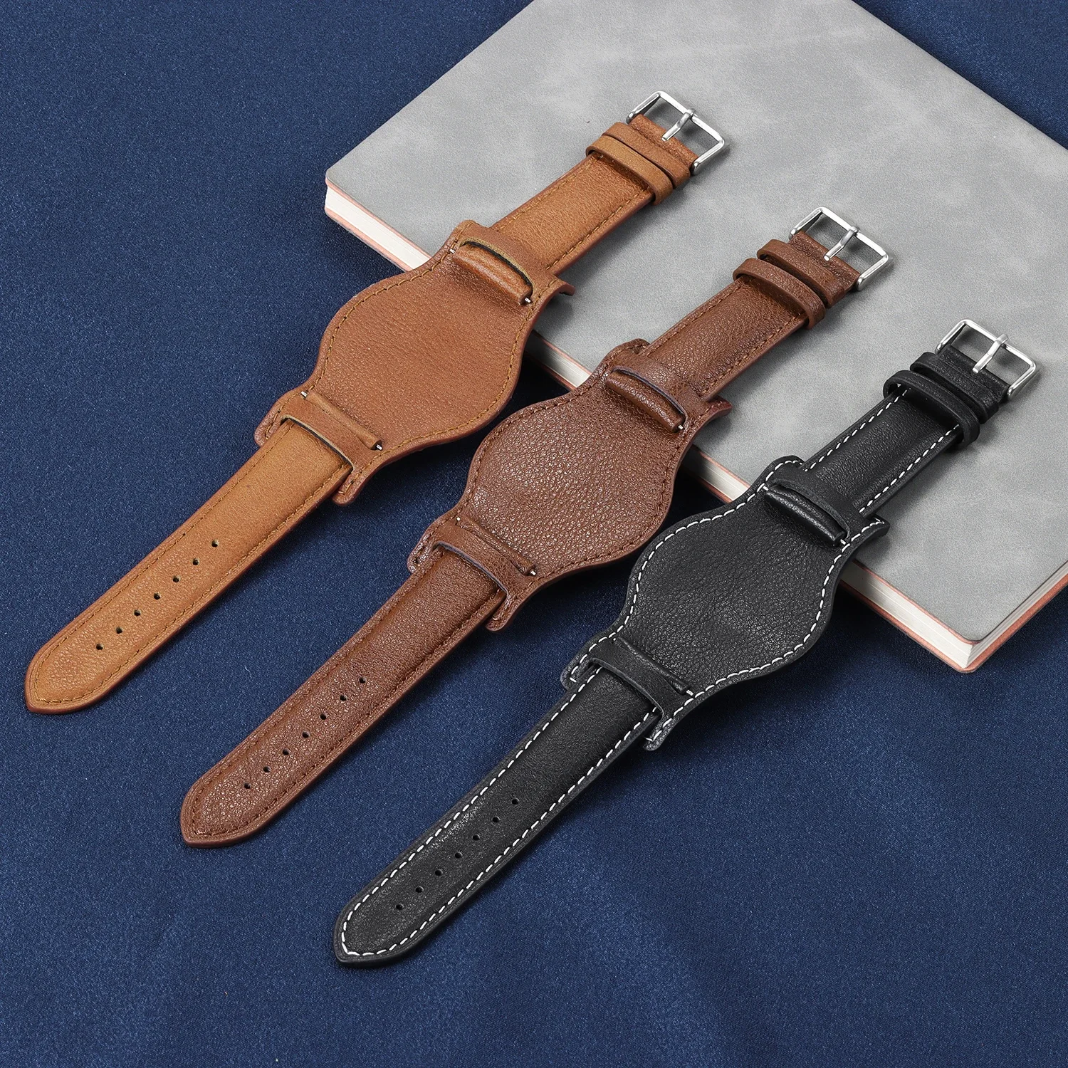 18mm 20mm 22mm Retro Genuine Leather Watch Band for Seiko for Omega Cowhide High Quality Handmade Strap Replacement Wristband