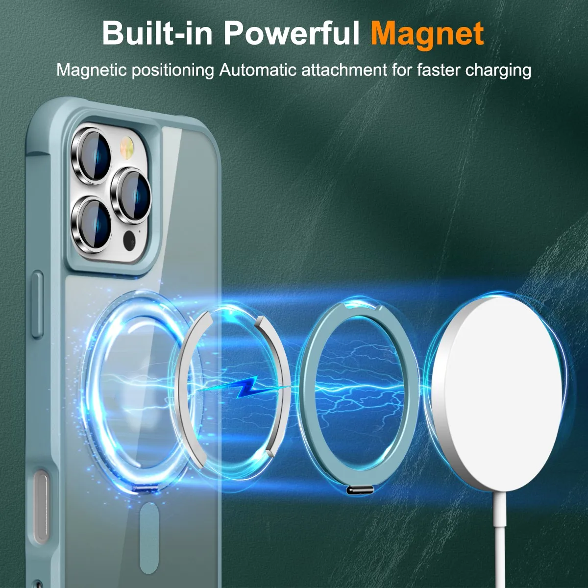 360° Rotatable Matte Magnetic Ring Hidden Stand Case For iPhone 16 Pro/iPhone 16 Pro Max Drop-Proof, MagSafe Compatible Design