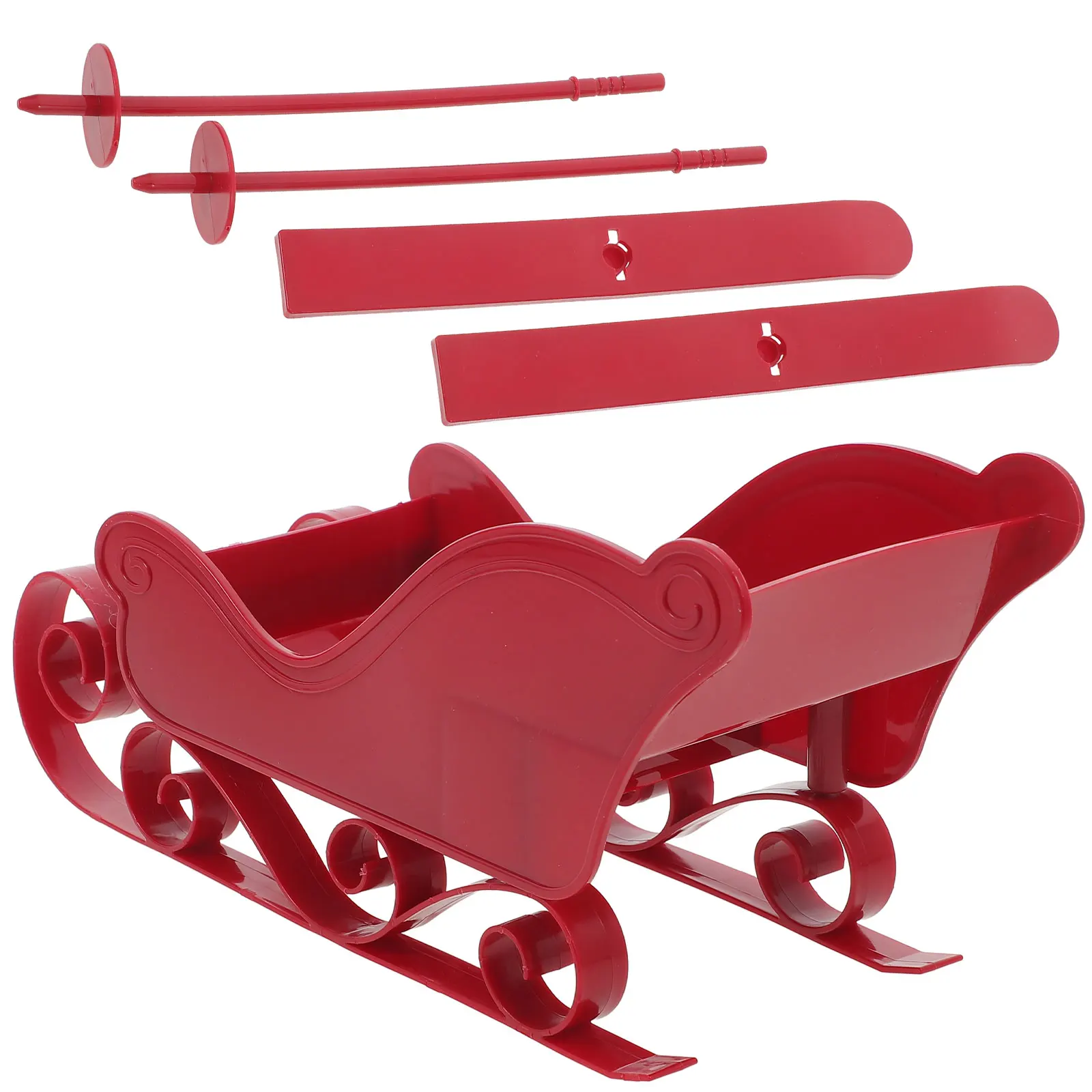 

1Set Mini Christmas Sleigh Ornament Skiing Board Xmas Party Desktop Decoration Holiday Decor Christmas Sleigh Ornament