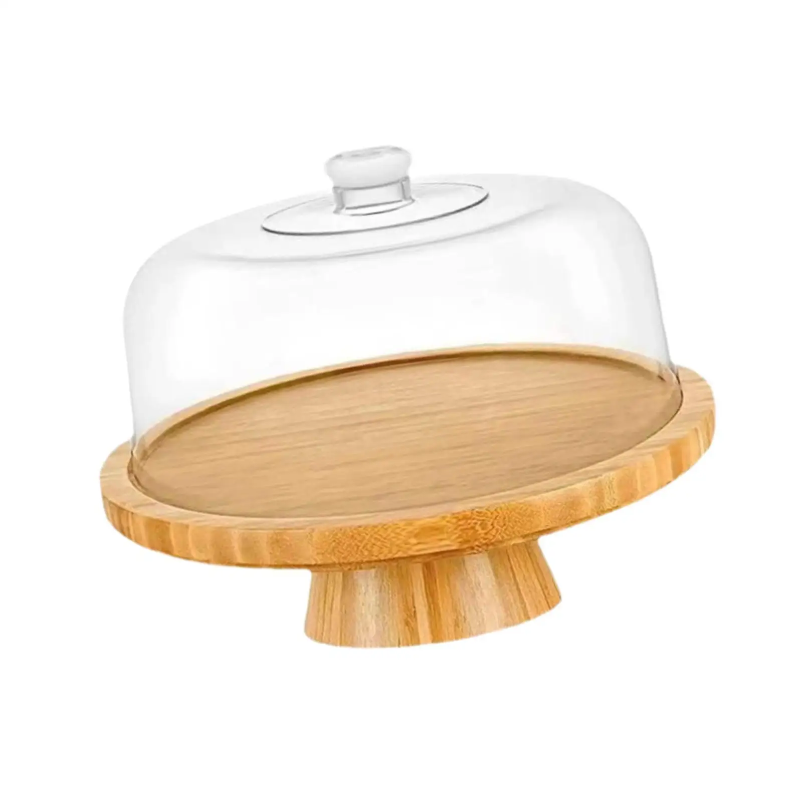 Wooden Cake Stand with Lid Dessert Table Display for Fruit Platter Cheese