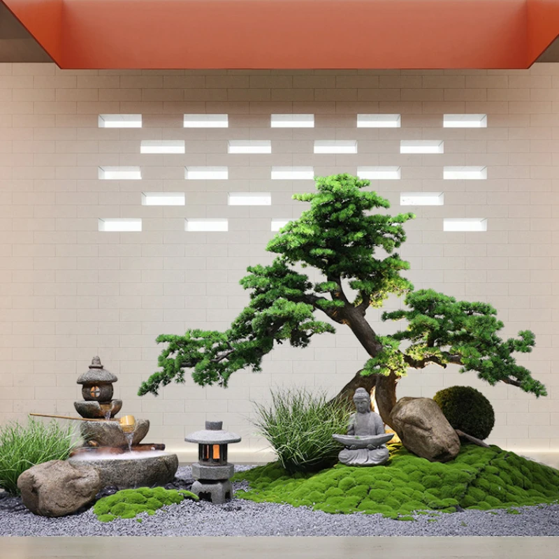 

Simulation welcome pine landscaping indoor dry landscape decoration hotel stairs Luo Hansong fake tree ornament