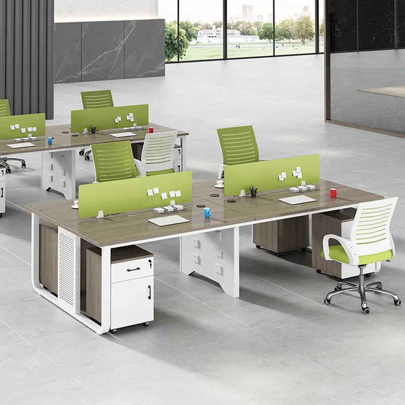 

Стол для персонала, простой современный стол для персонала 2/4/6, экран для карты, сиденье, офисный стол, стул, комбинированная мебель