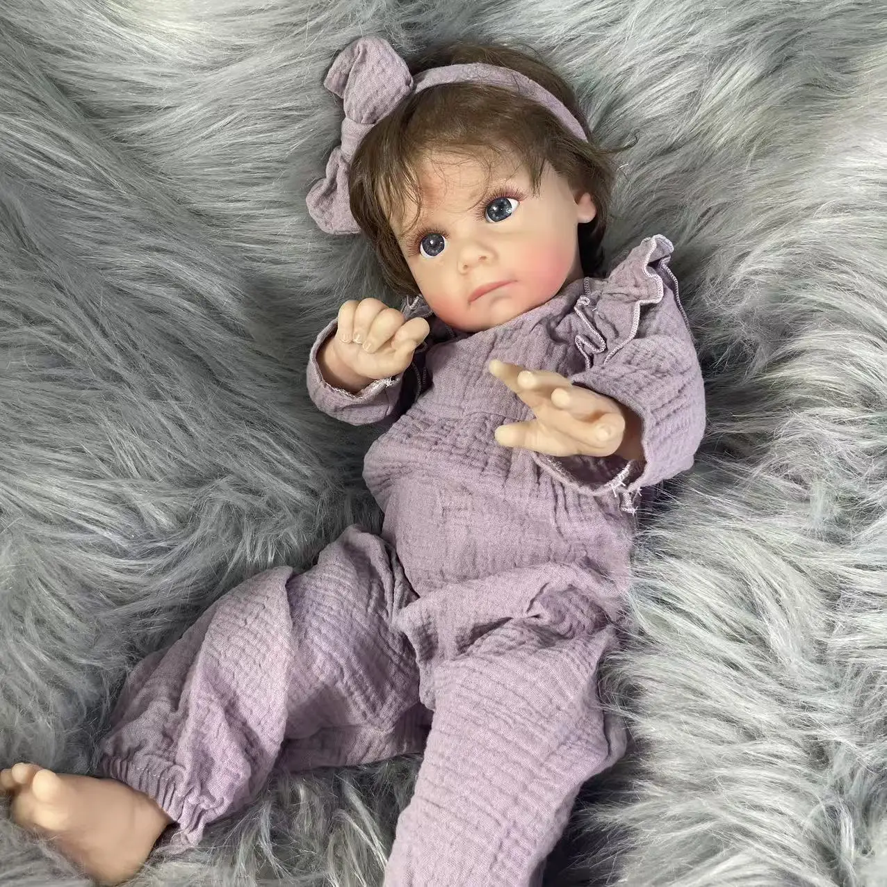 24Inch Huge Size Maggie Lovely Reborn Baby Doll Maggi Doll Vinyl Soft Cloth Body With Rooted Hair Best Christmas Gift For Girl