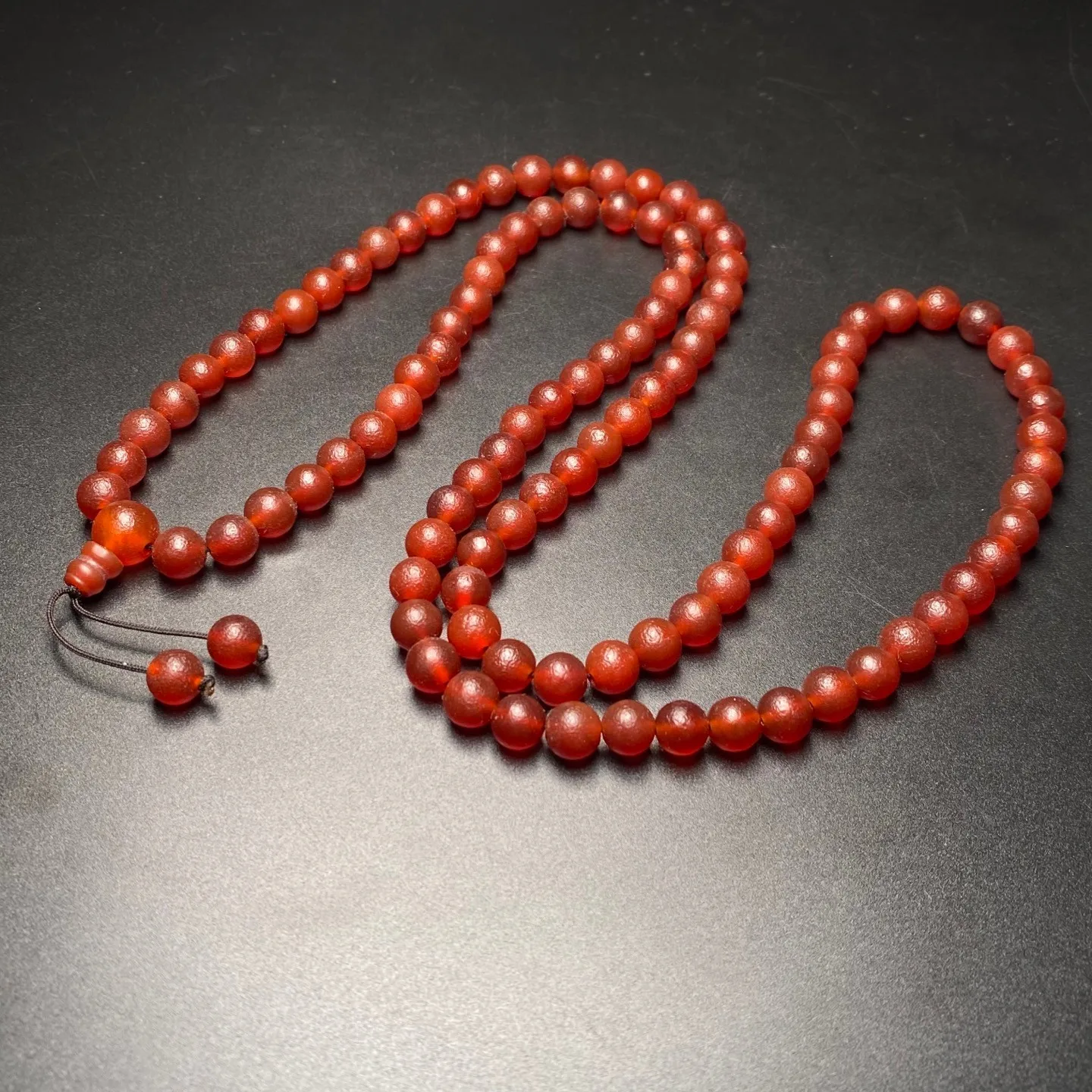 108 Tibetan Buddhism Agate Buddha Bead Dzi Bead Prayer Handstring Necklace G6029