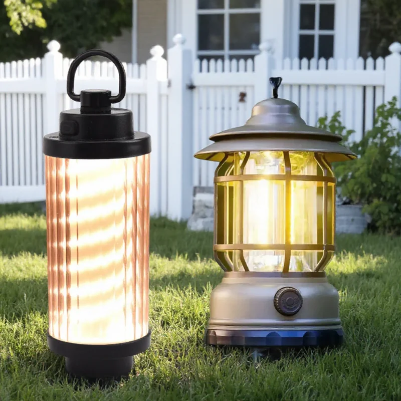 Rechargeable LED Camping Light Portable Tent Light for Outdoor Use Adjustable Brightness Compact Ambient Lighting