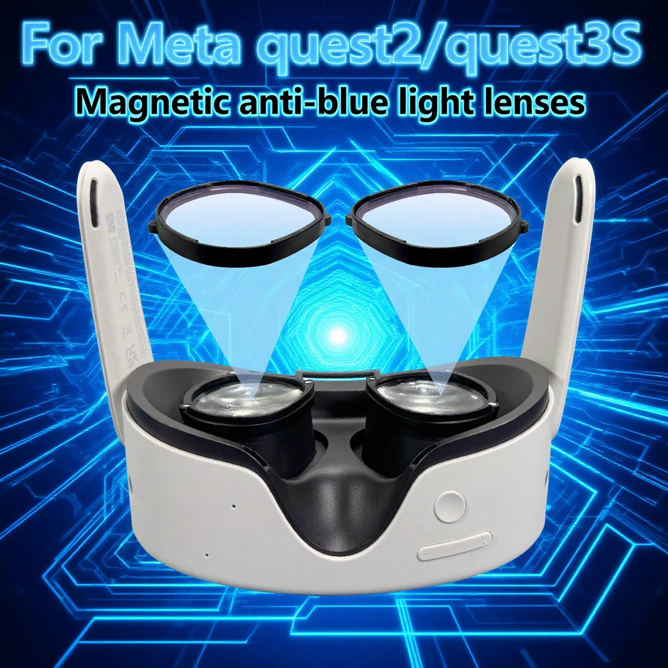 Suitable for Meta Quest2/Quest3S Magnetic Frame Anti-Blue Light Lens, Lens Anti-Scratch, Not for Quest3