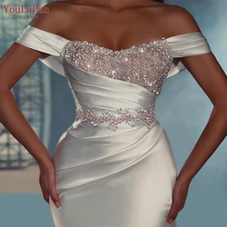 YouLaPan SH233 Rhinestone Bridal Belt Handmade Bead Marriage Bride Belt Evening Gown Sash Ribbon for Wedding Dresses Accessories