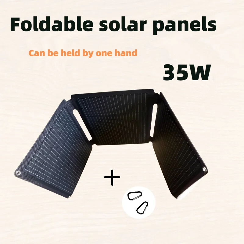 Folding Solar Panel - 35W折りたたみ式ポータブルソーラーパネル充電器、IP68防水