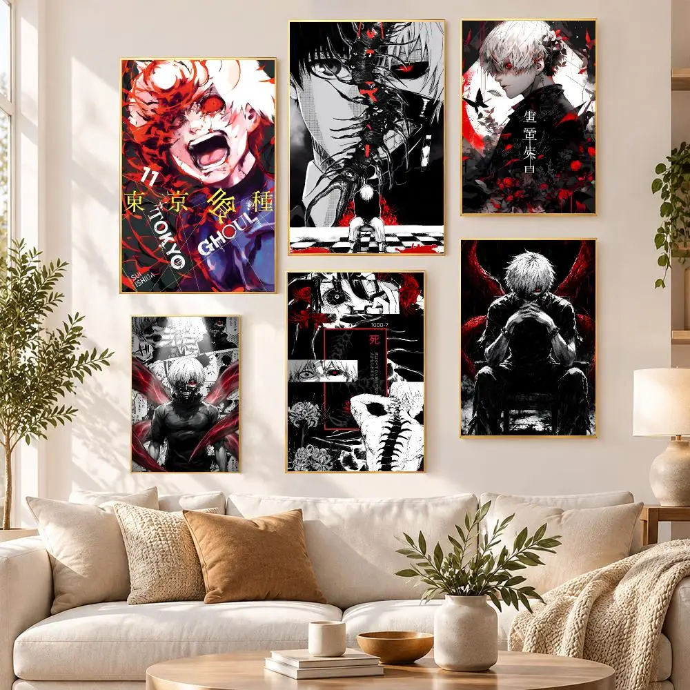 Anime Japanese Manga TV Tokyo Ghoul Poster HD Waterproof PP Self Adhesive Aesthetic Bedroom Dorm Gaming Room Home Decor Gift