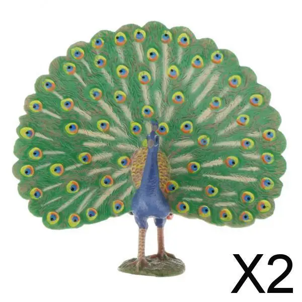 

2X Animal Figurine Zoo Jungle Forest Animals Cognitive Toys peafowl PL127-1434