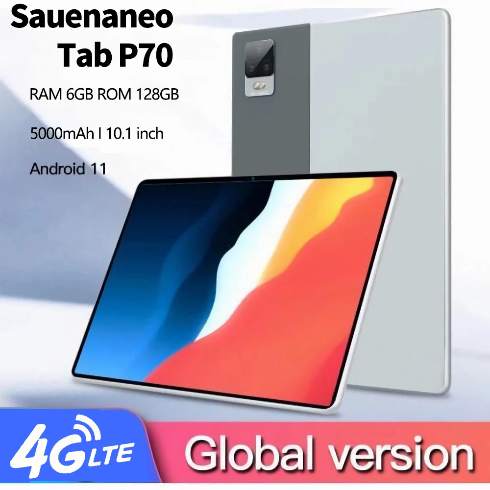 

Sauenaneo Official Pad P70 Tablet pc Android 11.0 Octa core 6GB +128GB 10.1 Inch IPS Screen Dual 4G Network Calling WiFi Tablets