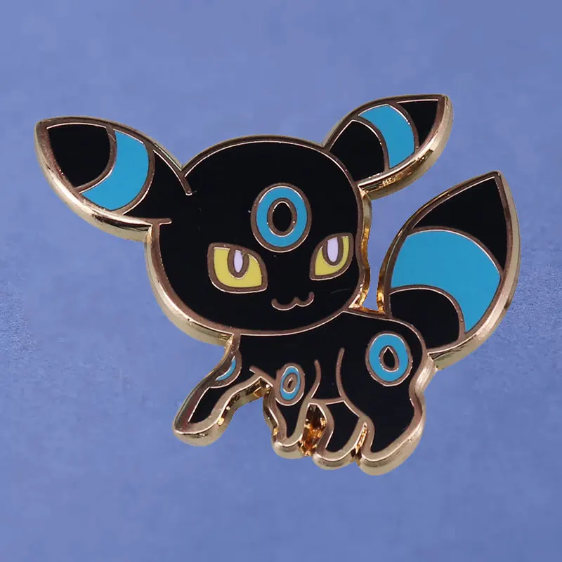 Pokemon Umbreons Hard Enamel Pin Cute Cartoon Eeveelution Elf Medal Brooch Anime Fans Unique Jewelry Gifts Lapel Badges