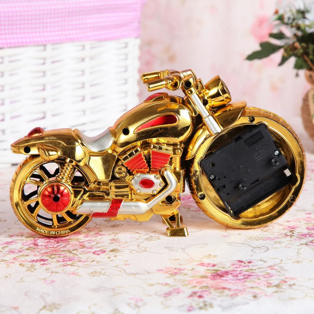 

Vintage Old Style Quartz Motorcycle Alarm Clock Realistic Retro Design Accurate Timing Perfect Gift for Motor Lovers