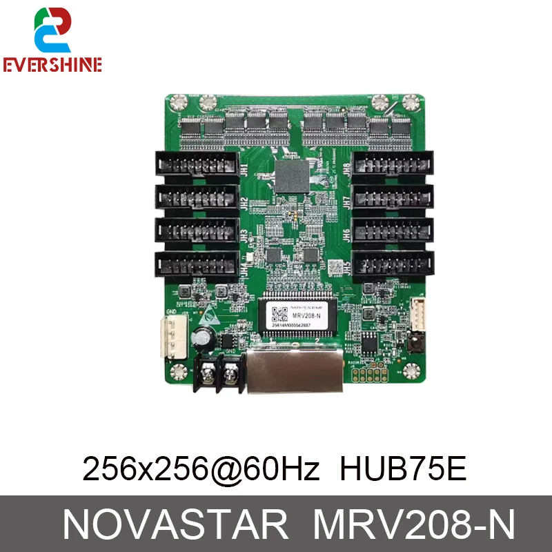 Karta odbiorcza Novastar MRV208-1, 256*256 pikseli, interfejs HUB75*8, pełnokolorowy wyświetlacz LED RGB do użytku profesjonalnego.