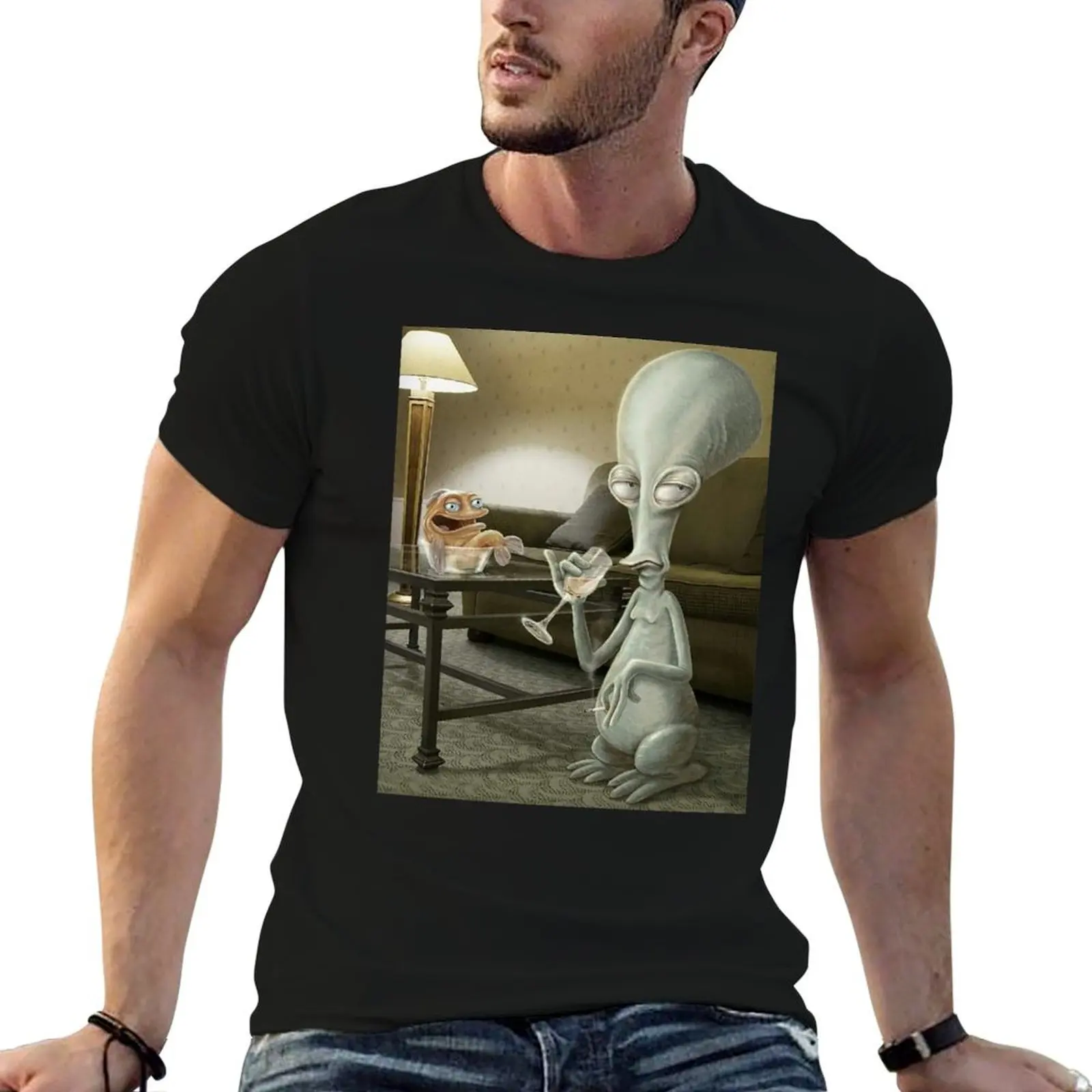 

roger alien heavy cotton t T-Shirt shirts t shirt funny man man artwork