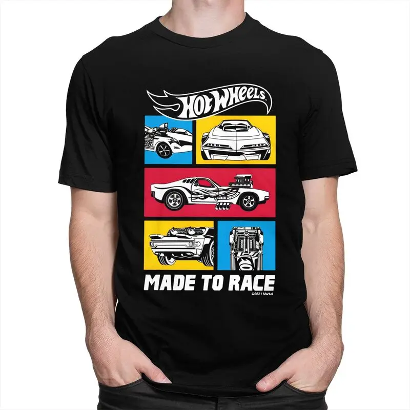 Custom Made To Race Hot Wheels Car Tshirts for Men Short Sleeve T Shirt Fashion T-shirt Loose Fit Pure Cotton Tee Gift