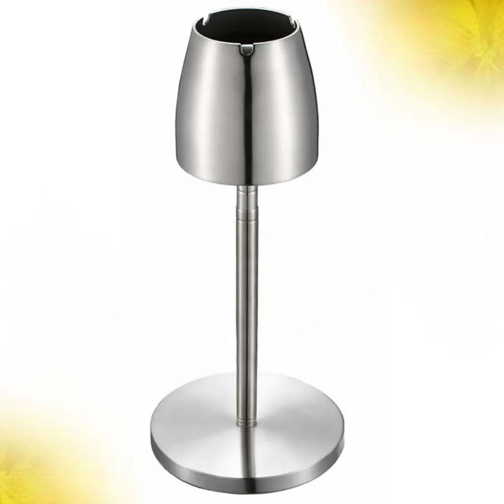 

Windproof Ashtray Adjustable Stretchable Large Stainless Steel Cigarette Silver