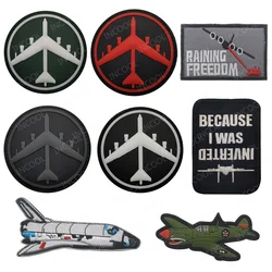 PVC Rubber Plane Patch Aircraft Embroidered Patches Airplane Glow In Dark Appliqued For Clothing Cap