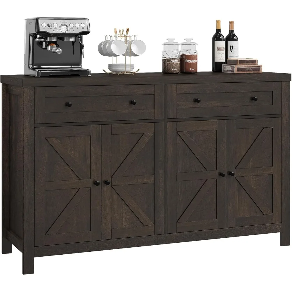 

55 buffet side cabinets with storage room, modern farmhouse coffee bar cabinets with drawers and shelves
