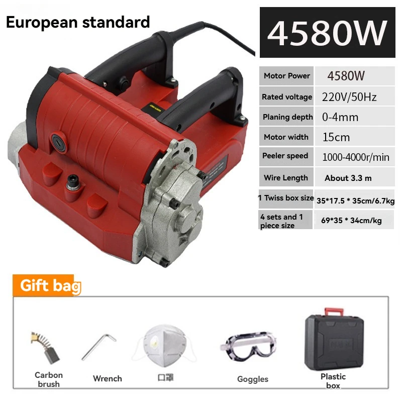 High Efficiency Electric Wall Planer High - Power Wall Scraper Old Wall Renovation Tool for Concrete Brick & Plaster Walls 4580W
