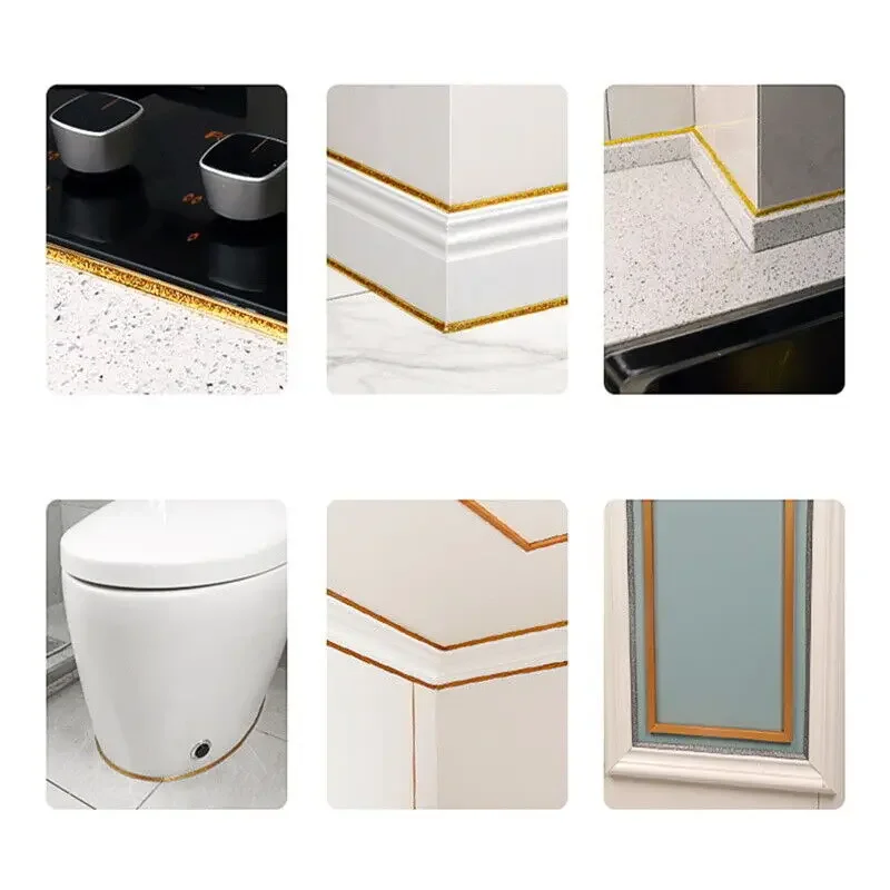 6M Ceramic Tile Gap Tape Kitchen Bathroom Waterproof Beautiful Seam Self-Adhesive Sticker Wall Floor Gap Line Decorative Strip