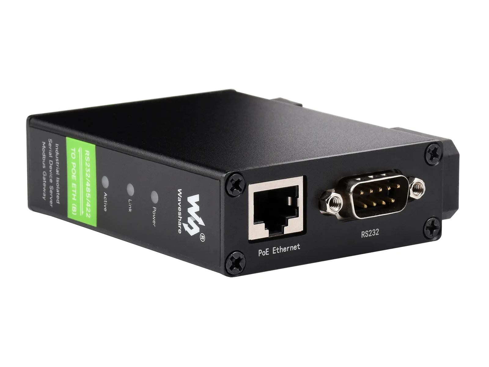 Servidor serial de montagem em trilho waveshare, módulo ethernet rs232/485/422 para rj45, tcp/ip para serial, gateway modbus gateway mqtt, poe opt