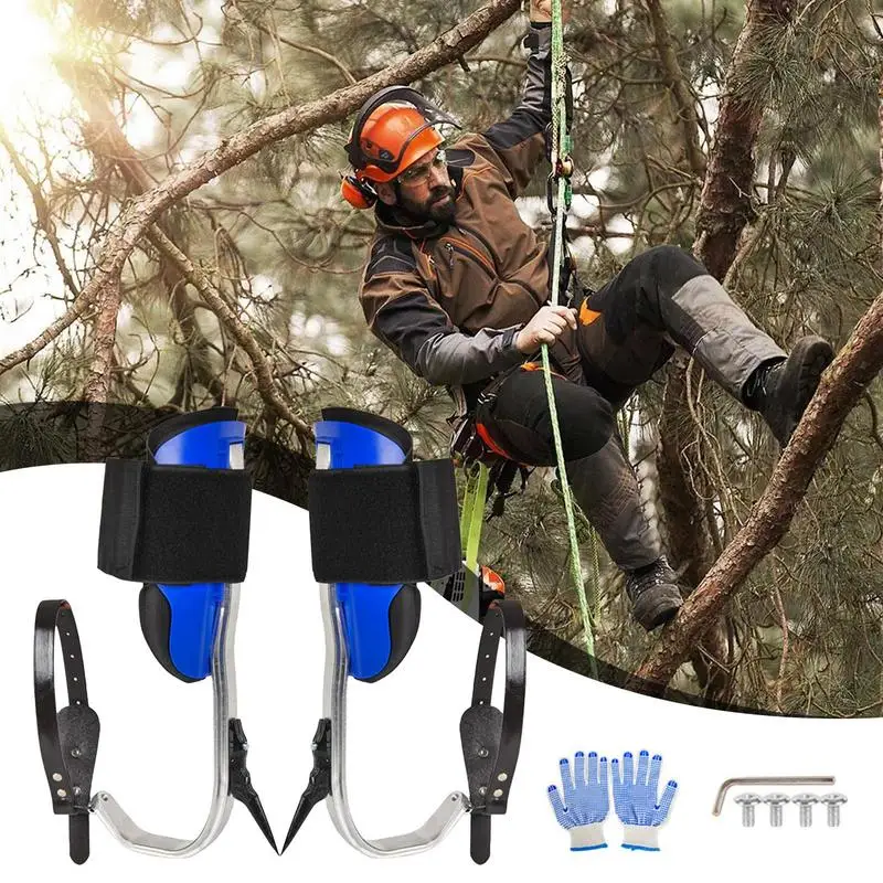 Tree Climbing Gear Portable Tree Gaffs Climbing Tree Spikes Heavy Duty Tree Climbing Shoes Tree Harness Climbing Kit For Outdoor