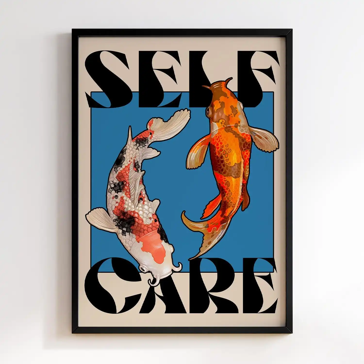 كوي الأسماك المشارك يايوي كوساما مستوحاة كوي الأسماك جدار الفن اليابانية الصاعد الفن طباعة أوساكا الحد الأدنى جدار الفن غرفة ديكور المنزل هدية