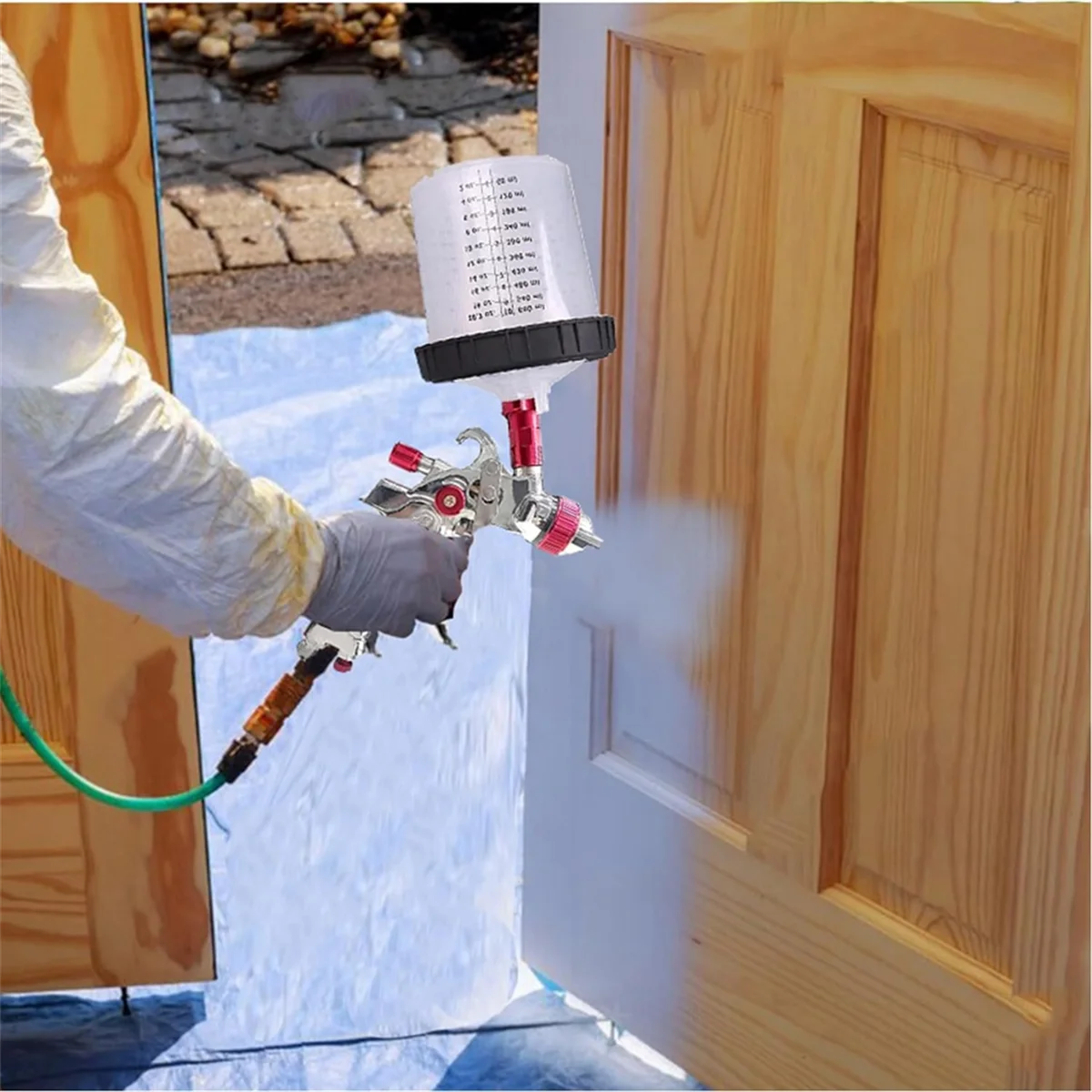 M04Kペイントスプレーヤー混合カップライナーとキャップシステム（HVLPスプレーガン用）、自動車塗装スプレーガン20オンス（600ml）キット