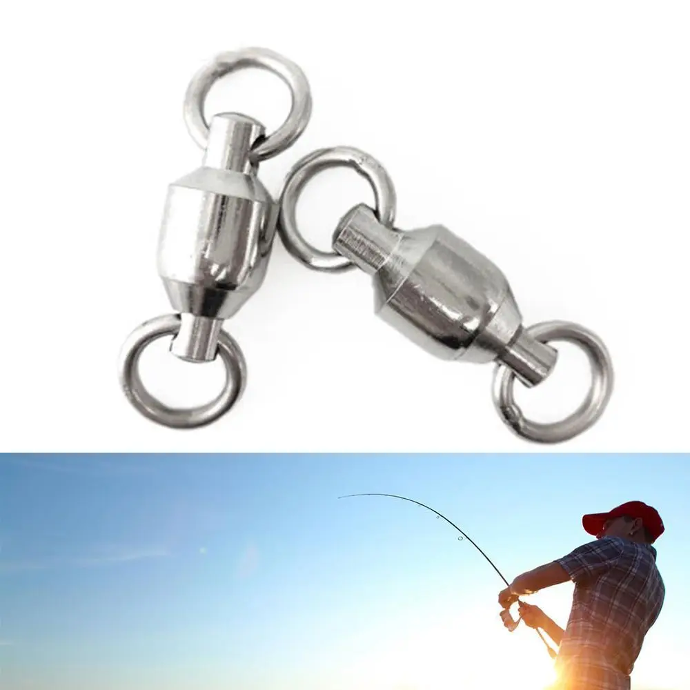 Size 0# to 10# Stainless Steel High Quality Solid Ring Bearing Barrel Fishing Rolling Swivel Connector Heavy Duty Ball