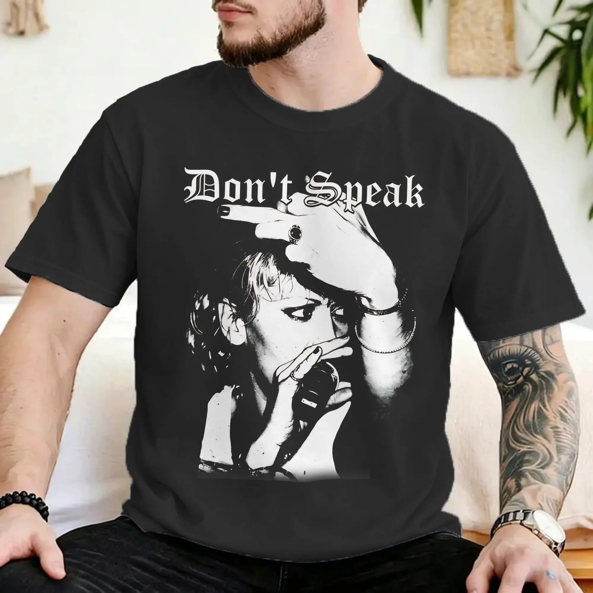 Novelty No Doubt Gwen Stefani Don't Speak T-Shirt Men Women's O Neck Pure Cotton T Shirts  Short Sleeve Tees Original Clothing