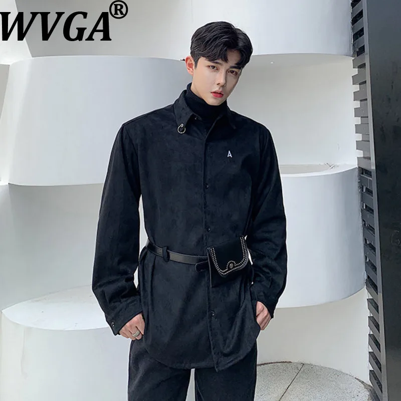 

WVGA Spring Autumn New Man Tide Dark Wear Stand Collar Trendy Long Sleeve Shirts Niche Chic Casual High-end Tops Ins Y2K W20934