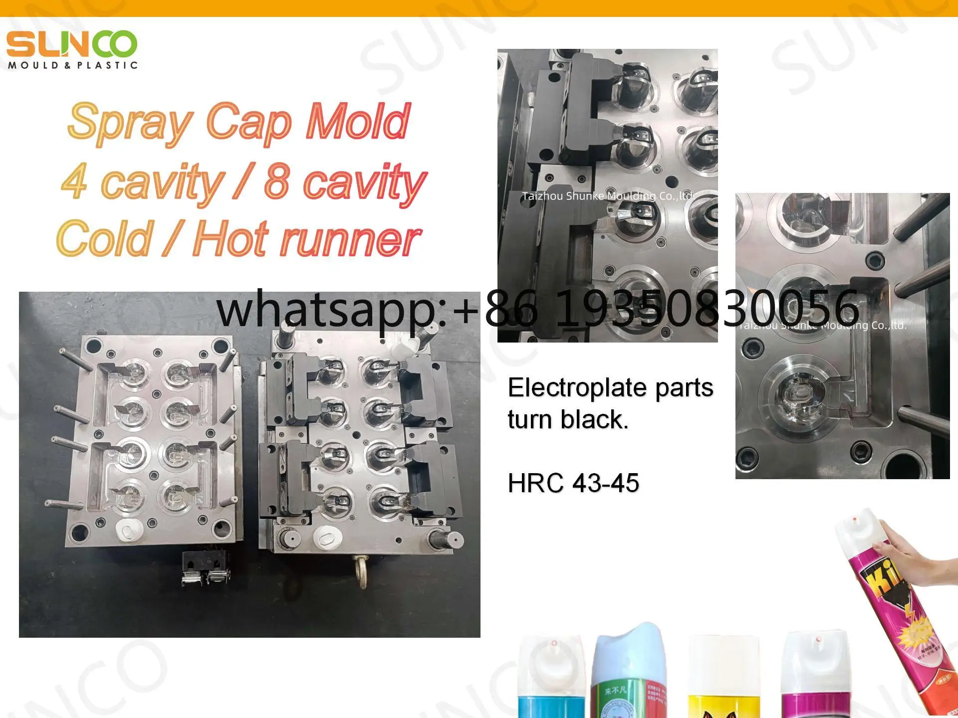 Aerosol Spray Cap Mold Fast Deliver Cheap  Cap Mold Maker  Cold/Hot Runner 4 8 Cavity  Precise Plastic Cap Mold