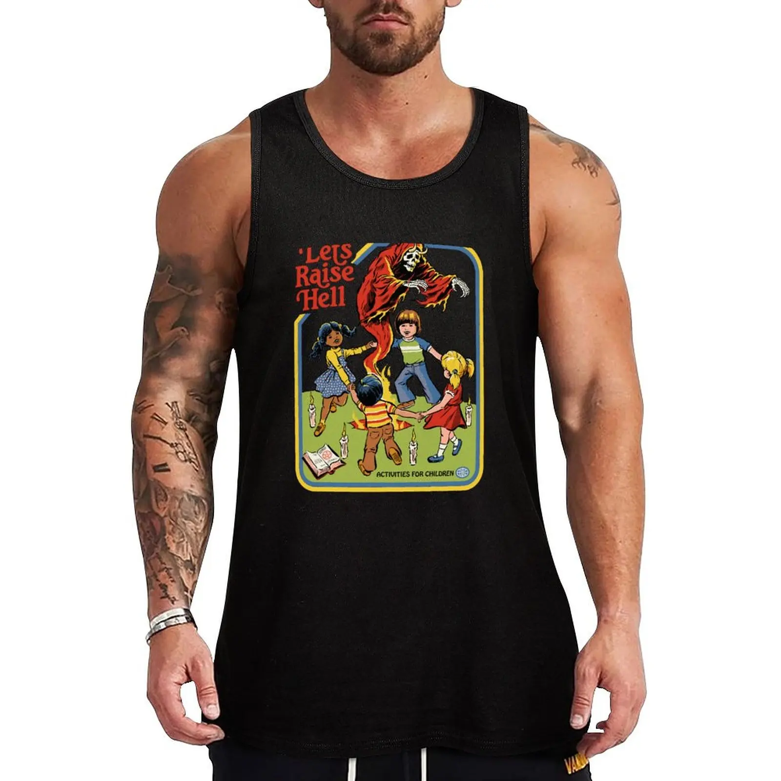 

Let's Raise Hell Tank Top Men's vest Men's sleeveless gym shirts sleeveless Men's t-shirts