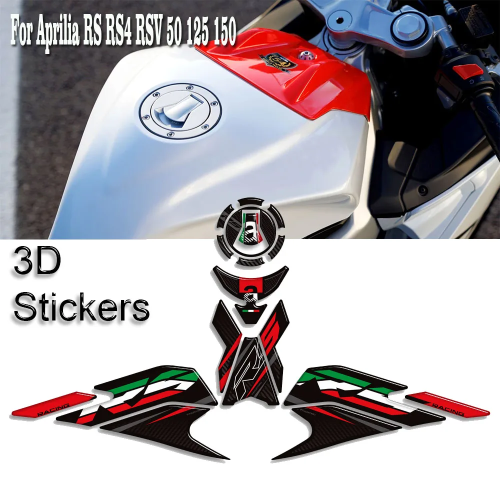 

For Aprilia RS RS4 RSV 50 125 150 GP 1000 R Factory Tank Pad Bike Cap Grips Gas Fuel Kit Knee Stickers Decals Protection