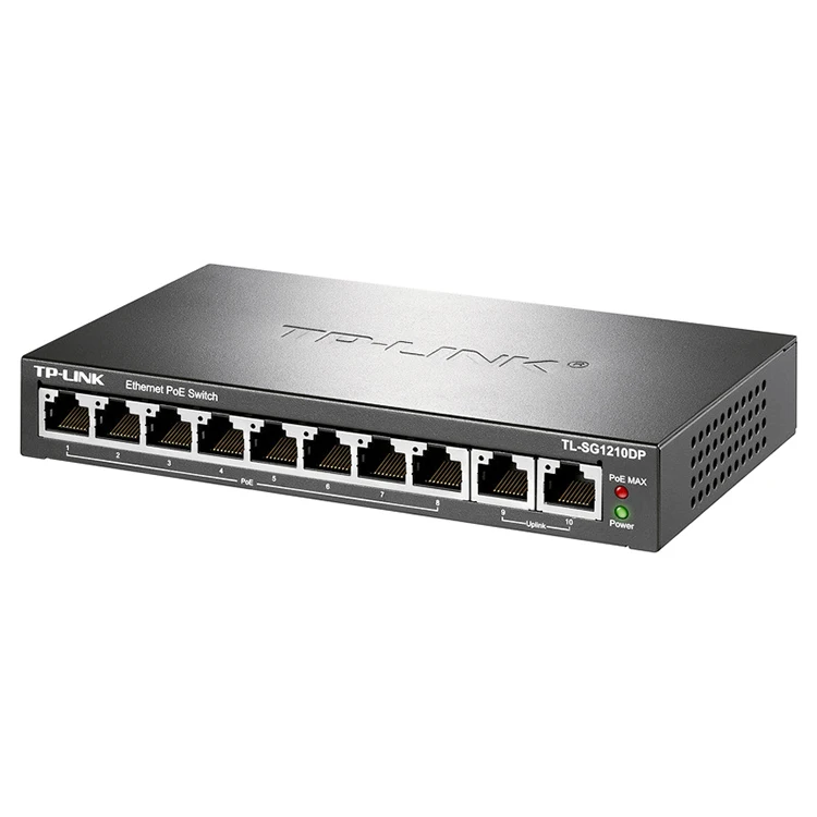 TL-SG1210P All-Gigabit Ethernet PoE Switch 8 10/100/1000Base-T RJ45 Ports TP-LINK TL-SG1210DP Full Gigabit Ethernet PoE Switch