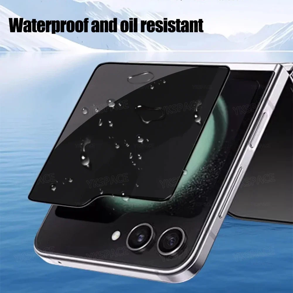 Privasi Anti-Spy kaca Tempered eksternal dalam lembut EPU Hydrogel Film untuk Samsung Galaxy W24 W23 Z Flip 6 5 4 3 pelindung layar