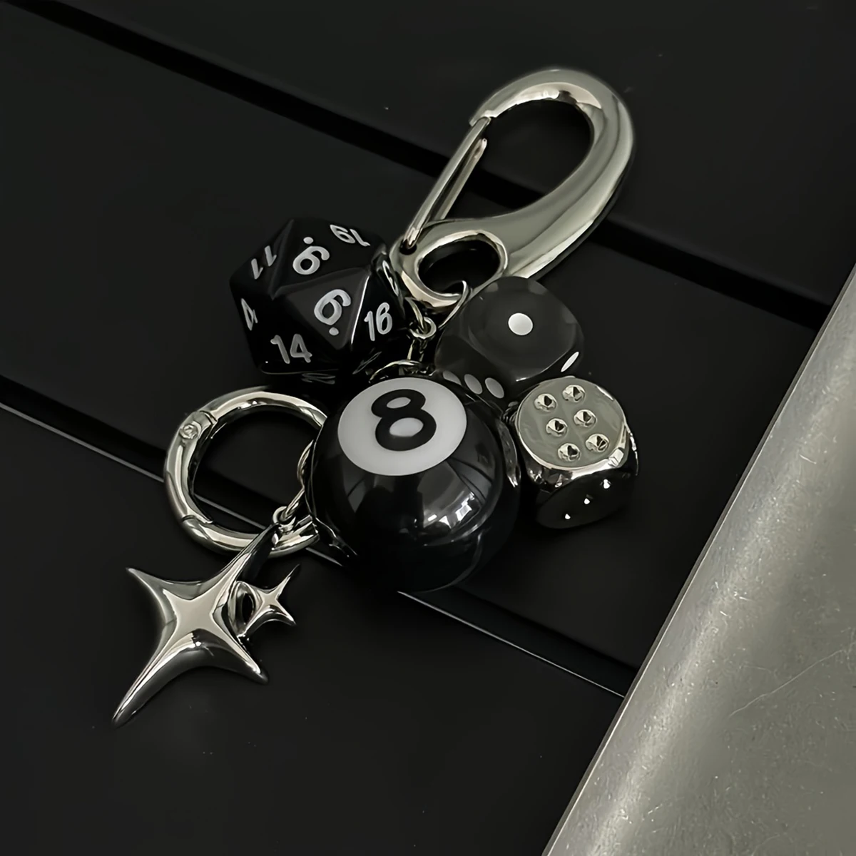 Cool Star Dice Black Eight Ball Pendant – Only .72!
