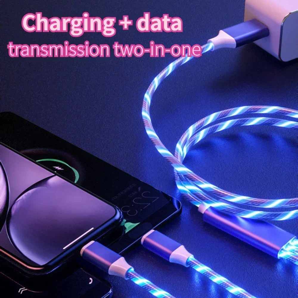 Świecący kabel LED 3A Kabel do szybkiego ładowania typu C USB typu C Kabel do szybkiego przesyłania danych Światło LED USB C Przewód — zdjęcie 6