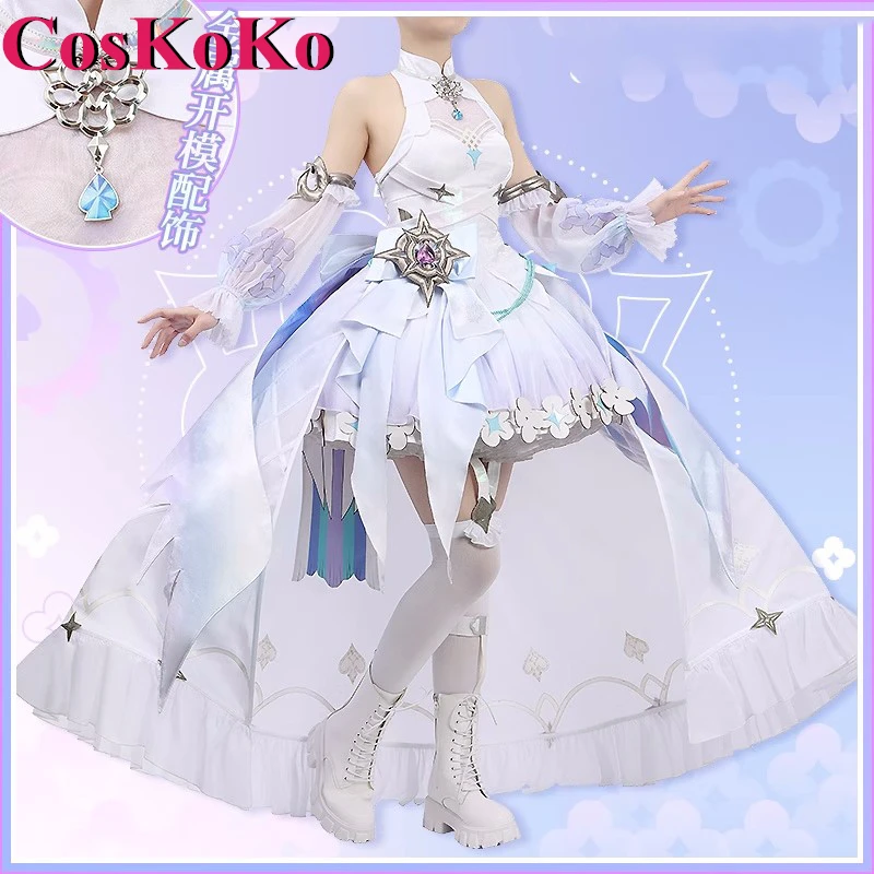 CosKoKo [Customized] Anime VTuber NIJISANJI Enna Alouette Cosplay Costume Gorgeous Elegant Formal Dress Role Play Clothing