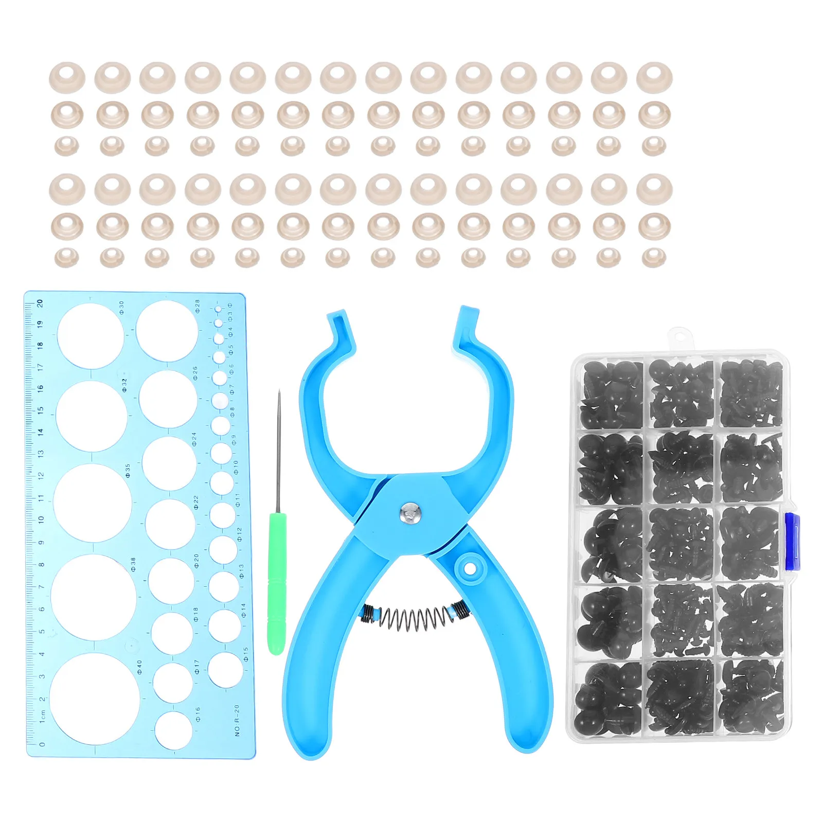 1Set Safety Eye Tool Ergonomic Design Quick Installation for Crochet Stuffed Animal Making Supplies Precise Positioning Craft