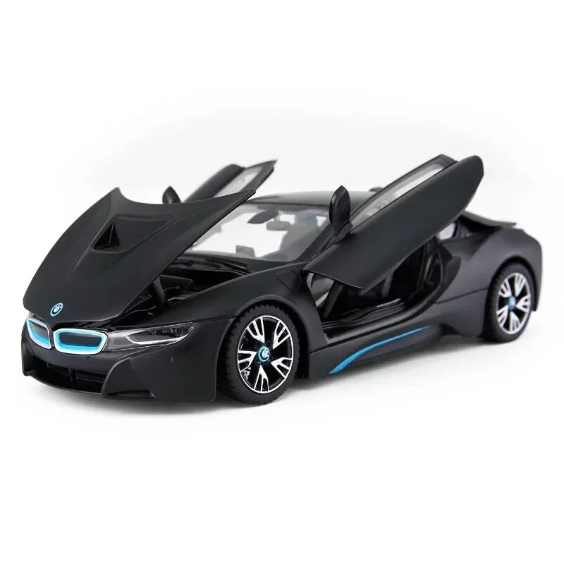 KaKBeir 1:24 BMW I8 Black Car Alloy Car Model Simulation Car Decoration Collection Gift Toy Die Casting Model Boy Toy