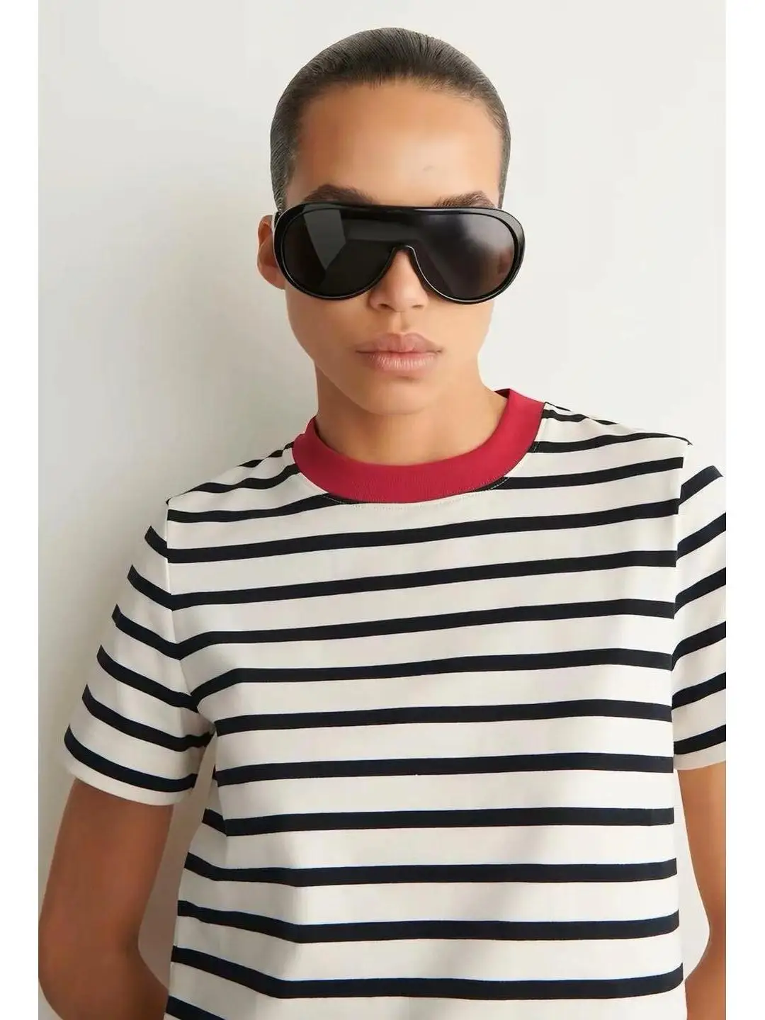 Casual Stripe T-Shirt Standard Fit round Neck Splice Women's Summer Breathable Short Sleeve Citywalk Fashion Basic Top